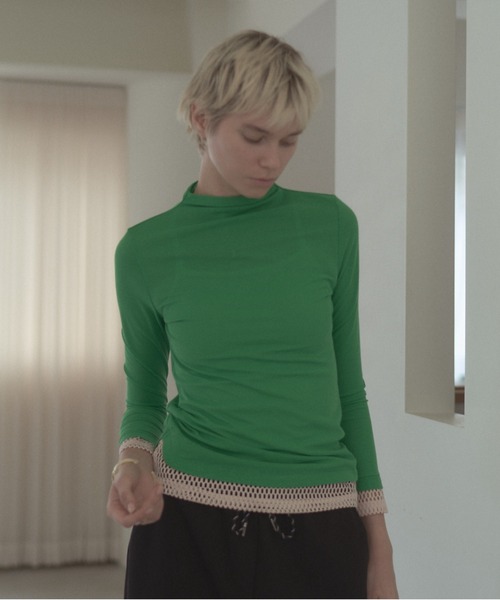 Muel Chic(ミュエルシック)の「Selk CS セルクカットソー(Tシャツ/カットソー・レディース・ホワイト/スカイブルー/ブラック/グリーン・FREE)」の16枚目の写真