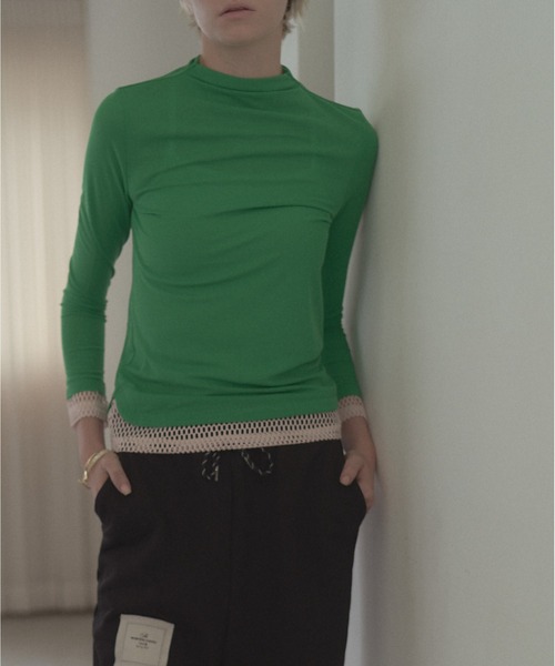 Muel Chic(ミュエルシック)の「Selk CS セルクカットソー(Tシャツ/カットソー・レディース・ホワイト/スカイブルー/ブラック/グリーン・FREE)」の11枚目の写真