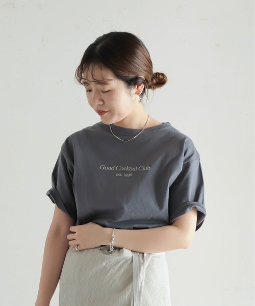 NOMBRE IMPAIR(ノンブルアンペール)の「カクテルクラブPT 半袖TEE(Tシャツ/カットソー・レディース・ホワイト/チャコールグレー・FREE)」の11枚目の写真