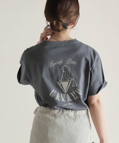 NOMBRE IMPAIR(ノンブルアンペール)の「カクテルクラブPT 半袖TEE(Tシャツ/カットソー・レディース・ホワイト/チャコールグレー・FREE)」の10枚目の写真