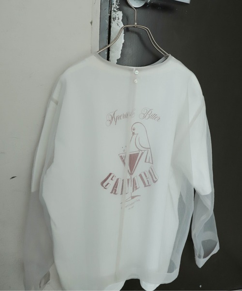 NOMBRE IMPAIR(ノンブルアンペール)の「カクテルクラブPT 半袖TEE(Tシャツ/カットソー・レディース・ホワイト/チャコールグレー・FREE)」の3枚目の写真