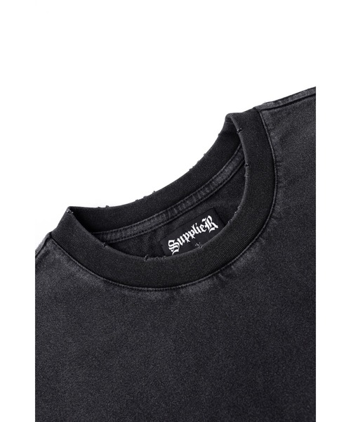 tシャツ CHEMICAL WASH EMBOSSED LOGO TEE レディース メンズ Vintage Like Chemical Wash Color Stitch Tee - ヴィンテージ