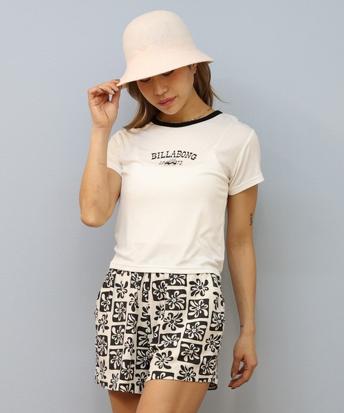BILLABONG(ビラボン)の「BILLABONG/ビラボン リンガーTシャツ BF01C-210(Tシャツ/カットソー・レディース・エメラルド/イエロー/ホワイト・M/L)」の2枚目の写真