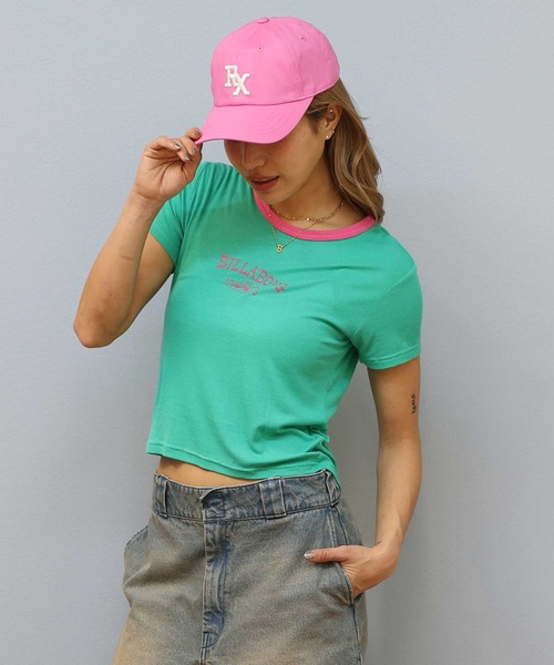 BILLABONG(ビラボン)の「BILLABONG/ビラボン リンガーTシャツ BF01C-210(Tシャツ/カットソー・レディース・エメラルド/イエロー/ホワイト・M/L)」の3枚目の写真