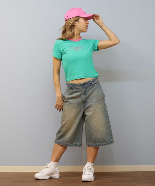 BILLABONG(ビラボン)の「BILLABONG/ビラボン リンガーTシャツ BF01C-210(Tシャツ/カットソー・レディース・エメラルド/イエロー/ホワイト・M/L)」の12枚目の写真