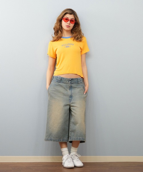 BILLABONG(ビラボン)の「BILLABONG/ビラボン リンガーTシャツ BF01C-210(Tシャツ/カットソー・レディース・エメラルド/イエロー/ホワイト・M/L)」の16枚目の写真