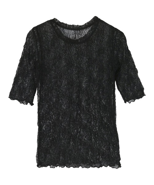 miette(ミエット)の「ストレッチレースコンパクトTシャツ(Tシャツ/カットソー・レディース・ライトブルー/ブラック/オフホワイト/ブラウン・FREE)」の8枚目の写真
