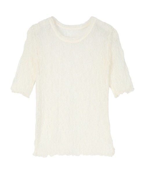 miette(ミエット)の「ストレッチレースコンパクトTシャツ(Tシャツ/カットソー・レディース・ライトブルー/ブラック/オフホワイト/ブラウン・FREE)」の9枚目の写真