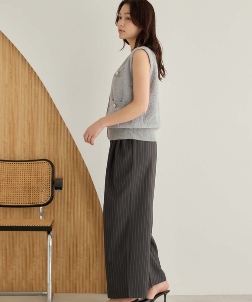 Edit Sheen（エディットシーン）の「ループヤーンニットベスト（ベスト・レディース・アイボリー/ブラック/グレー・M）」の21枚目の写真