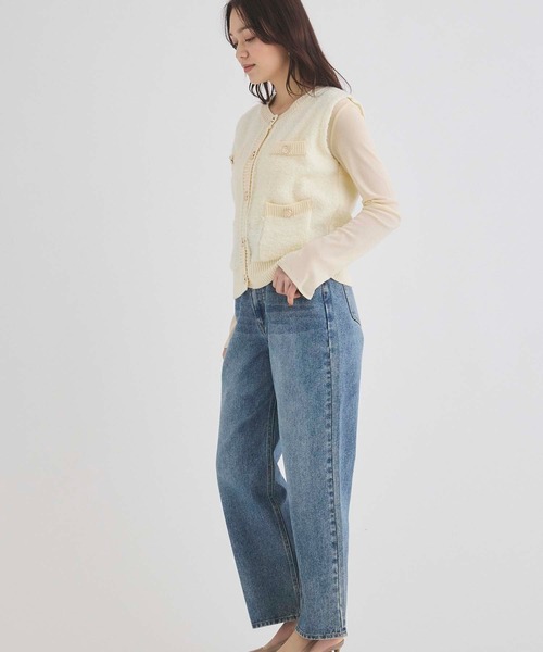 Edit Sheen（エディットシーン）の「ループヤーンニットベスト（ベスト・レディース・アイボリー/ブラック/グレー・M）」の11枚目の写真