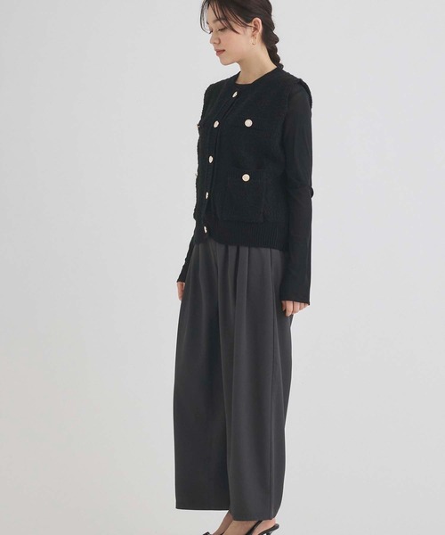 Edit Sheen（エディットシーン）の「ループヤーンニットベスト（ベスト・レディース・アイボリー/ブラック/グレー・M）」の16枚目の写真