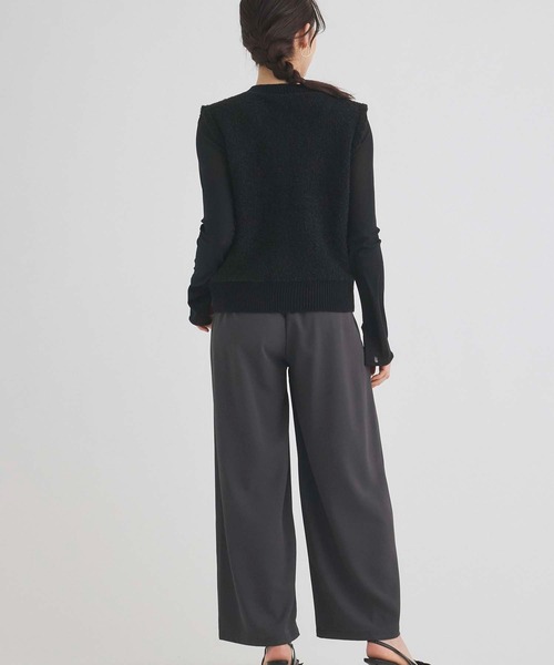 Edit Sheen（エディットシーン）の「ループヤーンニットベスト（ベスト・レディース・アイボリー/ブラック/グレー・M）」の17枚目の写真