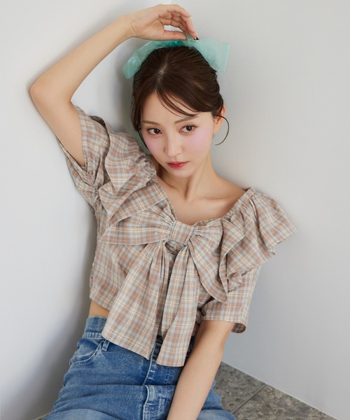 ブラウス｜チェック＆リボン【AKIKOAOKI】 グレンチェックリボンブラウス【AOKI公式通販】