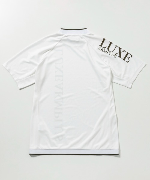 LUXEAKMPLUS(リュクスエイケイエムプラス)の「LUXEAKMPLUS(リュクスエイケイエムプラス)ゴルフ バーチカルロゴ 半袖モックネックTシャツ(吸水 / UVカット)(Tシャツ/カットソー・メンズ・ブラック/カーキ/ホワイト・S/M/L/XL/XXL)」の11枚目の写真