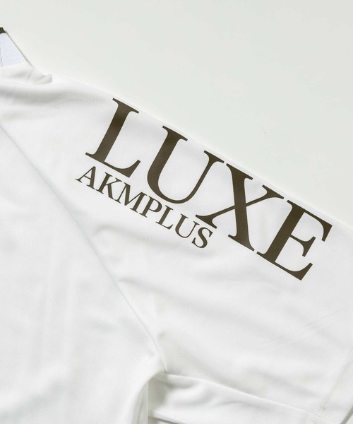 LUXEAKMPLUS(リュクスエイケイエムプラス)の「LUXEAKMPLUS(リュクスエイケイエムプラス)ゴルフ バーチカルロゴ 半袖モックネックTシャツ(吸水 / UVカット)(Tシャツ/カットソー・メンズ・ブラック/カーキ/ホワイト・S/M/L/XL/XXL)」の12枚目の写真