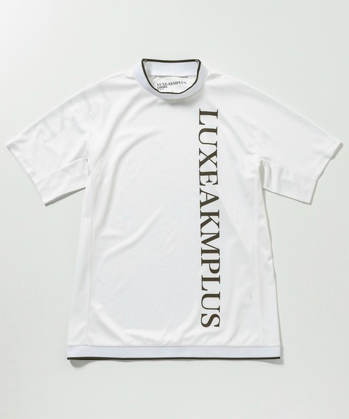 LUXEAKMPLUS(リュクスエイケイエムプラス)の「LUXEAKMPLUS(リュクスエイケイエムプラス)ゴルフ バーチカルロゴ 半袖モックネックTシャツ(吸水 / UVカット)(Tシャツ/カットソー・メンズ・ブラック/カーキ/ホワイト・S/M/L/XL/XXL)」の10枚目の写真
