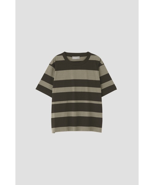 COTTON LINEN STRIPE JERSEY（Tシャツ/カットソー）｜MARGARET