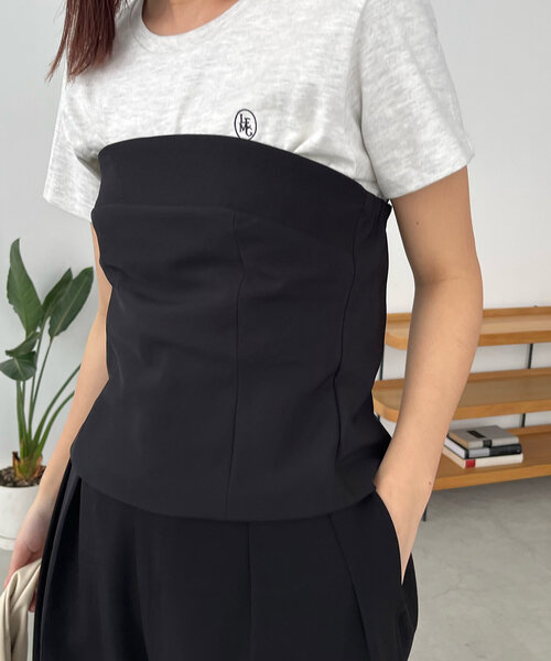 CAPRICIEUX LE'MAGE（カプリシューレマージュ）の「バックリボンベアビスチェ（シャツ/ブラウス・レディース・ブラック/グレー/ベージュ・FREE）」の4枚目の写真