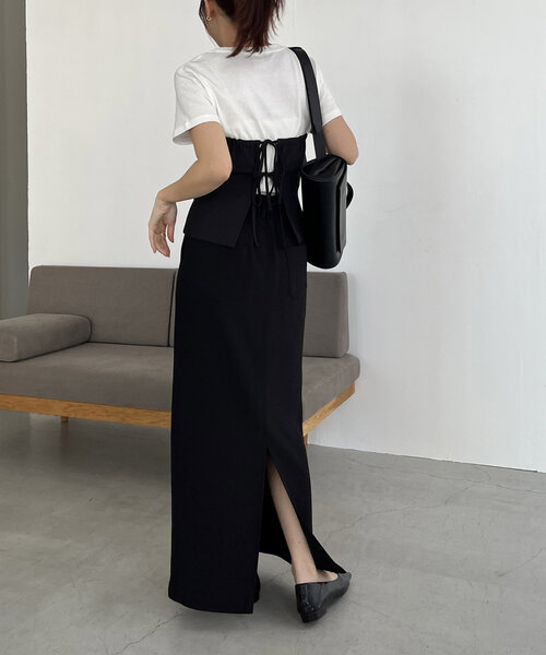 CAPRICIEUX LE'MAGE（カプリシューレマージュ）の「バックリボンベアビスチェ（シャツ/ブラウス・レディース・ブラック/グレー/ベージュ・FREE）」の7枚目の写真