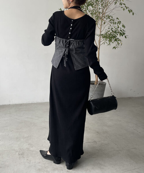 CAPRICIEUX LE'MAGE（カプリシューレマージュ）の「バックリボンベアビスチェ（シャツ/ブラウス・レディース・ブラック/グレー/ベージュ・FREE）」の16枚目の写真