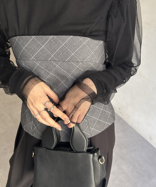 CAPRICIEUX LE'MAGE（カプリシューレマージュ）の「バックリボンベアビスチェ（シャツ/ブラウス・レディース・ブラック/グレー/ベージュ・FREE）」の18枚目の写真