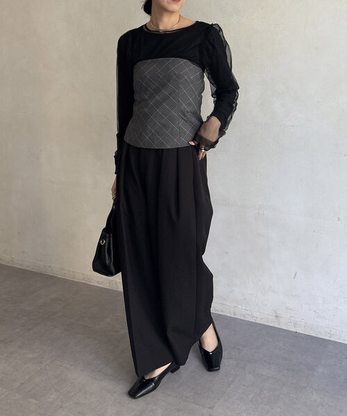 CAPRICIEUX LE'MAGE（カプリシューレマージュ）の「バックリボンベアビスチェ（シャツ/ブラウス・レディース・ブラック/グレー/ベージュ・FREE）」の19枚目の写真