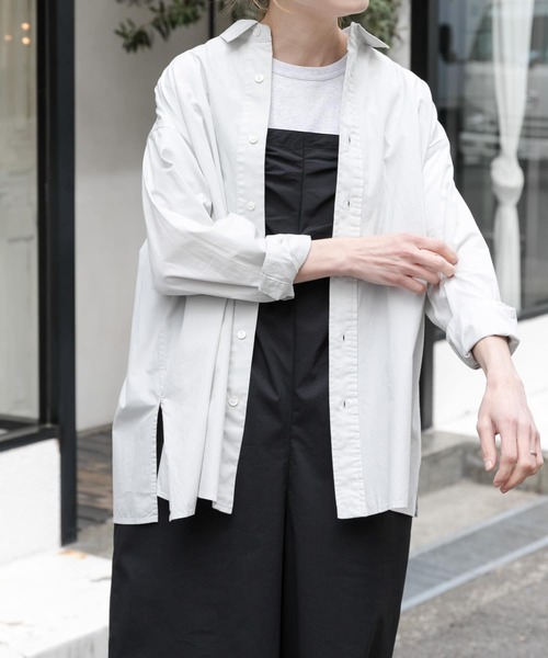 FORK&SPOON（フォークアンドスプーン）の「FORK&SPOON　ガーメントダイロングスリーブシャツ（シャツ/ブラウス・レディース・ブルー系その他/イエロー/ライトグレー・1）」の2枚目の写真