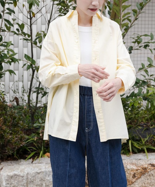 FORK&SPOON（フォークアンドスプーン）の「FORK&SPOON　ガーメントダイロングスリーブシャツ（シャツ/ブラウス・レディース・ブルー系その他/イエロー/ライトグレー・1）」の5枚目の写真