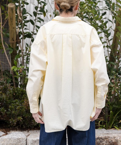 FORK&SPOON（フォークアンドスプーン）の「FORK&SPOON　ガーメントダイロングスリーブシャツ（シャツ/ブラウス・レディース・ブルー系その他/イエロー/ライトグレー・1）」の7枚目の写真