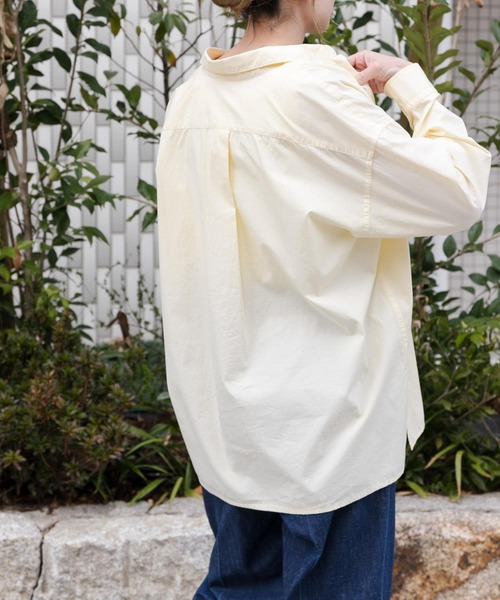 FORK&SPOON（フォークアンドスプーン）の「FORK&SPOON　ガーメントダイロングスリーブシャツ（シャツ/ブラウス・レディース・ブルー系その他/イエロー/ライトグレー・1）」の8枚目の写真