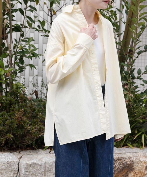 FORK&SPOON（フォークアンドスプーン）の「FORK&SPOON　ガーメントダイロングスリーブシャツ（シャツ/ブラウス・レディース・ブルー系その他/イエロー/ライトグレー・1）」の9枚目の写真