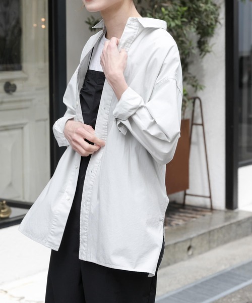 FORK&SPOON（フォークアンドスプーン）の「FORK&SPOON　ガーメントダイロングスリーブシャツ（シャツ/ブラウス・レディース・ブルー系その他/イエロー/ライトグレー・1）」の12枚目の写真