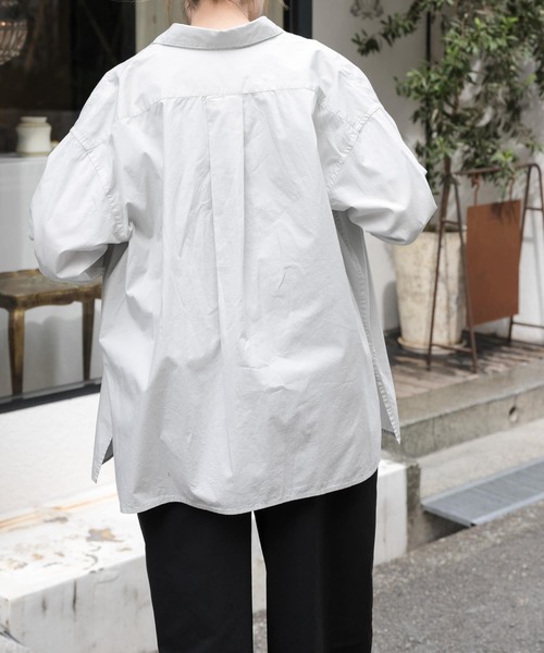 FORK&SPOON（フォークアンドスプーン）の「FORK&SPOON　ガーメントダイロングスリーブシャツ（シャツ/ブラウス・レディース・ブルー系その他/イエロー/ライトグレー・1）」の13枚目の写真