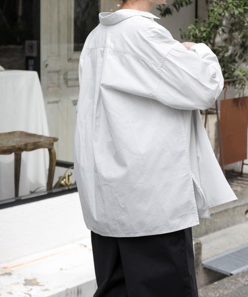 FORK&SPOON（フォークアンドスプーン）の「FORK&SPOON　ガーメントダイロングスリーブシャツ（シャツ/ブラウス・レディース・ブルー系その他/イエロー/ライトグレー・1）」の14枚目の写真