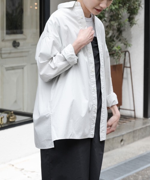 FORK&SPOON（フォークアンドスプーン）の「FORK&SPOON　ガーメントダイロングスリーブシャツ（シャツ/ブラウス・レディース・ブルー系その他/イエロー/ライトグレー・1）」の15枚目の写真