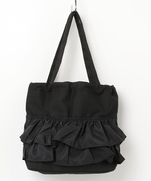 paravion（パラビオン）の「フリルキャンバスバッグ（トートバッグ・レディース・ホワイト/ブラック・FREE）」の9枚目の写真