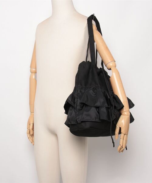 paravion（パラビオン）の「フリルキャンバスバッグ（トートバッグ・レディース・ホワイト/ブラック・FREE）」の12枚目の写真