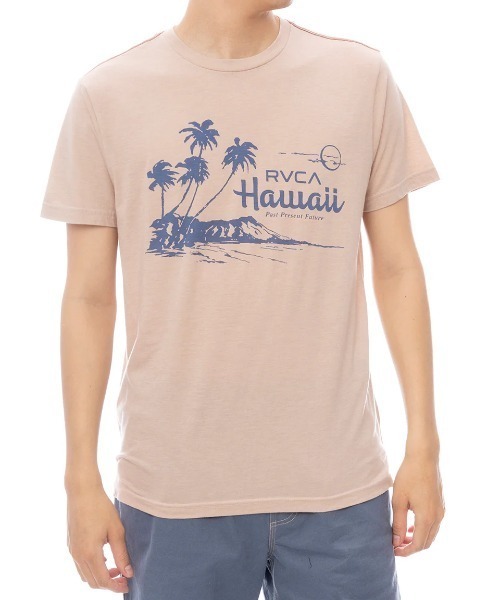 RVCA(ルーカ)の「RVCA メンズ LUAU VISTA SS Tシャツ 【2025年春夏モデル】/ルーカフロントプリント半袖Tシャツ(Tシャツ/カットソー・メンズ・グリーン系その他/ベージュ・LARGE/MEDIUM/SMALL/X-LARGE)」の1枚目の写真