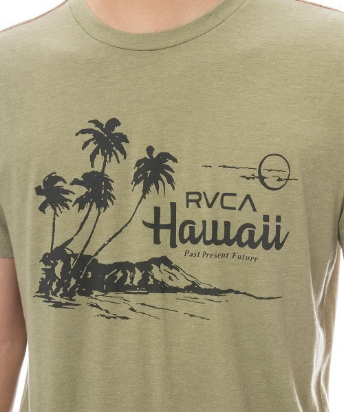 RVCA(ルーカ)の「RVCA メンズ LUAU VISTA SS Tシャツ 【2025年春夏モデル】/ルーカフロントプリント半袖Tシャツ(Tシャツ/カットソー・メンズ・グリーン系その他/ベージュ・LARGE/MEDIUM/SMALL/X-LARGE)」の7枚目の写真