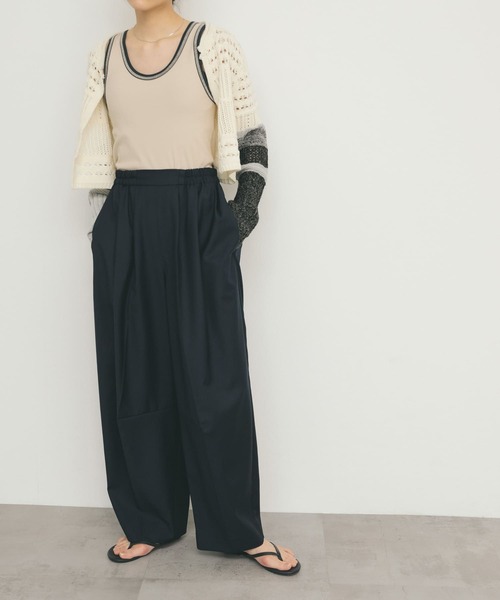 KBF（ケイビーエフ）の「バイカラータンクトップ（タンクトップ・レディース・ライトベージュ/ダークブラウン/ブルー系その他・ONE）」の6枚目の写真