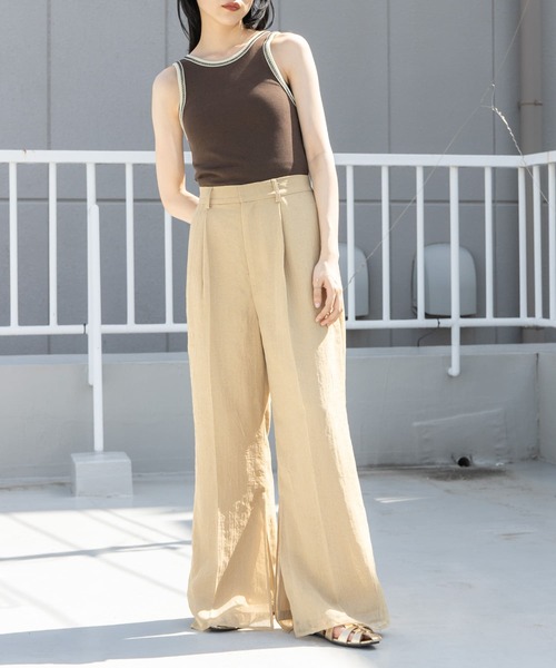 KBF（ケイビーエフ）の「バイカラータンクトップ（タンクトップ・レディース・ライトベージュ/ダークブラウン/ブルー系その他・ONE）」の10枚目の写真