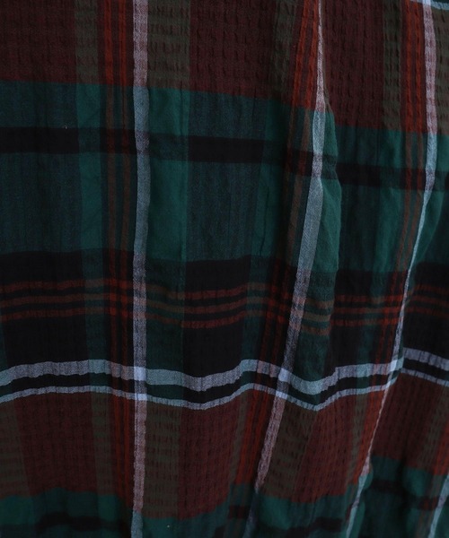 l'atelier du savon（アトリエドサボン）の「●高島ちぢみbig check ふんわりワンピース（ワンピース・レディース・ホワイト/グリーン・FREE）」の10枚目の写真