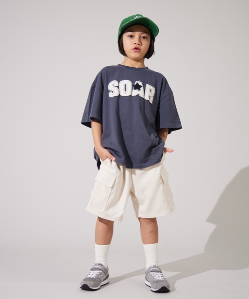 PAIRMANON STREET（ペアマノンストリート）の「【PAIRMANON STREET】選べる6色 ショート カーゴ パンツ 無地 カモフラ レオパード（カーゴパンツ・キッズ・カーキ/ホワイト/ブラウン/マスタード/ベージュ/ブラック・110/150/130/160/140/100/90/120）」の16枚目の写真