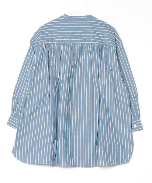 Vincent et Mireille(バンソンエミレイユ)の「【VINCENT ET MIREILLE】BAND COLLAR TUNICバンドカラーチュニック(シャツ/ブラウス・レディース・ネイビー×ホワイト/ホワイト×ブルー・FREE)」の3枚目の写真