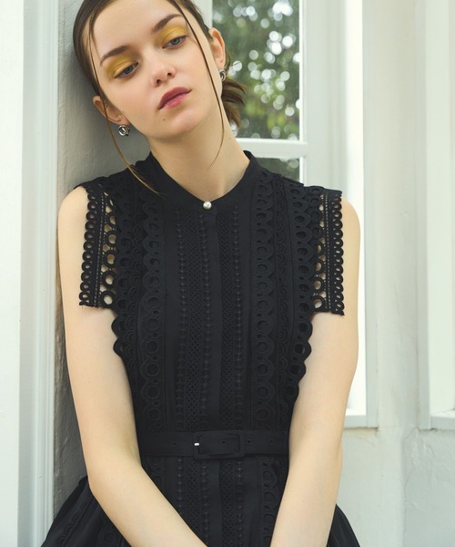 ERADIE（エラディエ）の「Dot Jacquard Tape Lace one-piece ドットジャガードテープレースワンピース（ワンピース・レディース・ホワイト/ブラック/ミント・FREE）」の21枚目の写真