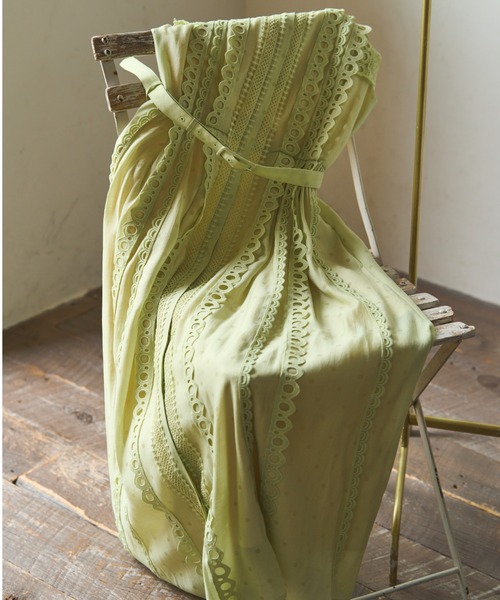 セール】Dot Jacquard Tape Lace one-piece ドットジャガード