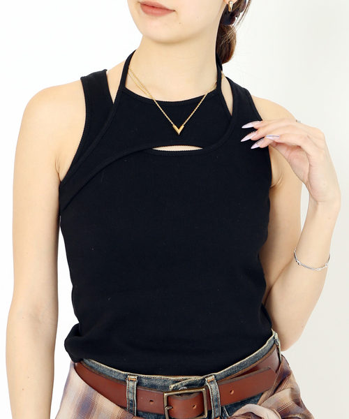 JOINT WORKS（ジョイントワークス）の「デザインタンクトップ（タンクトップ・レディース・グレー/ブラック/ホワイト・FREE）」の2枚目の写真