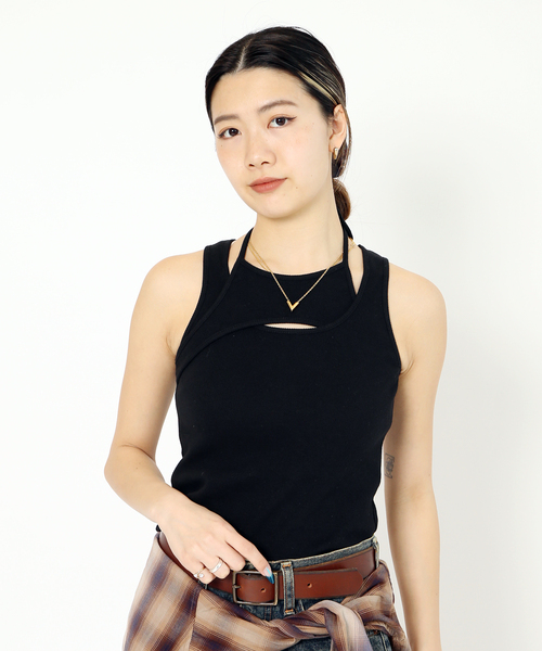 JOINT WORKS（ジョイントワークス）の「デザインタンクトップ（タンクトップ・レディース・グレー/ブラック/ホワイト・FREE）」の4枚目の写真