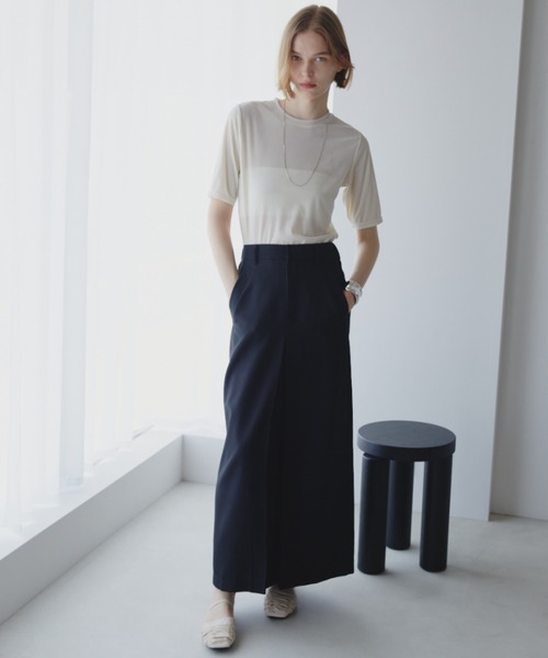 Aunt Marie's(アントマリーズ)の「シアーベロアハーフスリーブトップス/カットソー(Tシャツ/カットソー・レディース・グリーン/アイボリー/ブラック/グレー・FREE)」の13枚目の写真