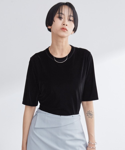 Aunt Marie's(アントマリーズ)の「シアーベロアハーフスリーブトップス/カットソー(Tシャツ/カットソー・レディース・グリーン/アイボリー/ブラック/グレー・FREE)」の17枚目の写真